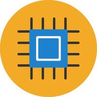 Cpu Flat Multi Circle Icon vector