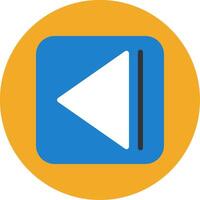 Rewind Flat Multi Circle Icon vector