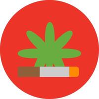 Weed Leaf Flat Multi Circle Icon vector