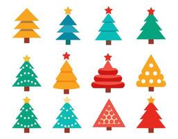 Christmas Trees Design Set Featuring Abstract Illustration Art vector