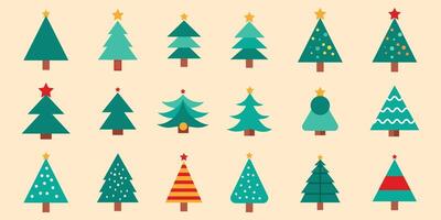 Abstract Christmas Tree Illustration Set with Unique Designs vector