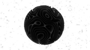 Satisfying Loop in 3D black Alien object vj video