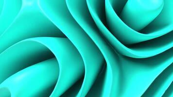 Satisfying Teal blue Wave Visuals Pattern Loop in 3D Motion Design. Seamless Cyclical Movement Wallpaper VJ video
