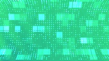 Green Dotted Grid and Square Pattern Background Loop. video