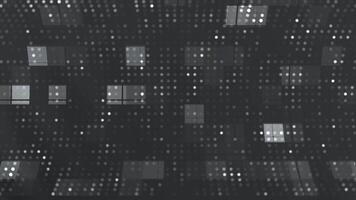 Dark Grey Dotted Grid and Square Pattern Background Loop. video