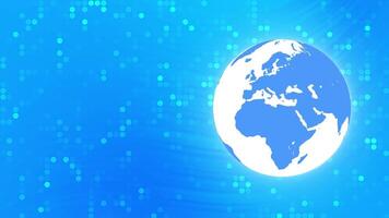 Blue Earth Globe with Bokeh Light Background Loop. video