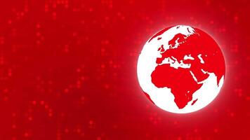 Red Earth Globe with Bokeh Light Background Loop. video
