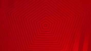 Red Pentagonal Lines Pattern Background Loop. video