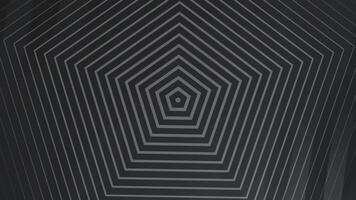 Dark Grey Pentagonal Lines Pattern Background Loop. video