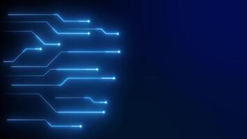 Digital circuit glows against a dark background, symbolizing innovation. video