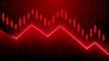 Red chart with zigzag lines showing market trends. video