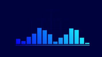 azul Barra gráfico em Sombrio grade, ideal para financeiro dados. video