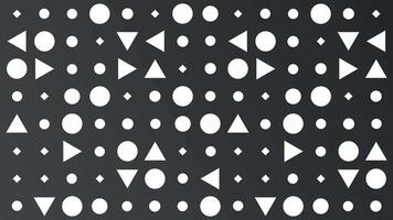 Black grey background with shapes, circles, triangles, diamonds, looping. video