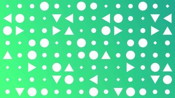Green gradient with circles, triangles, diamonds, seamless looping. video