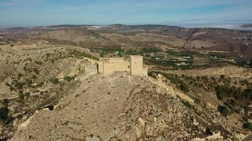 Aerial view of the impressive medieval castle of Mula, Region of Murcia, Spain video