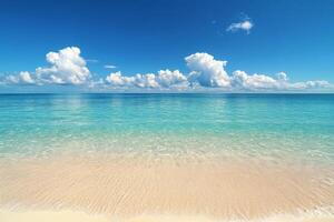 Tranquil ocean view with sparkling water and gentle waves under a bright sky at midday photo