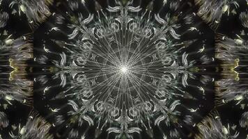 Abstract Glowing Colorful Neon Light Wave Symmetrical Motion Background. Looping futuristic kaleidoscope digital particles mesh abstract motion. For cyber technology intro BG, VJ loop, transition FX video