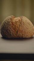 Rustic Bread Presented Beautifully on a Simple and Inviting Surface for Enjoyment video
