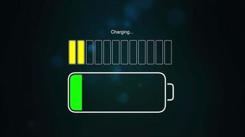 Animation for Battery Charging Featuring a Clear and Informative Progress Indicator video