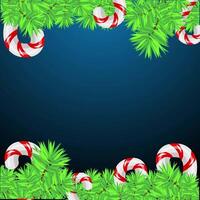 Christmas Frame with Canes and Branches Square Background video