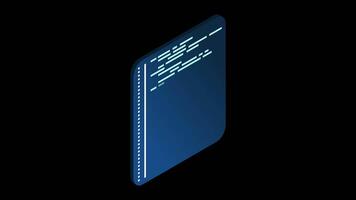 Isometric coding screen animation. Coding programming technology. Programming concept. Technology animation. Transparent background with alpha channel video