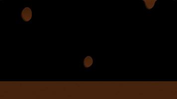 Chocolate ice cream melted animation. Cream melted animation. Sweet ice cream flowing down. Motion graphic. 4K animation. Transparent background with alpha channel video