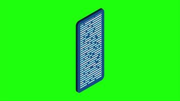 Isometric coding screen animation. Coding programming technology. Programming concept. Technology animation. 4K animated in isometric style video