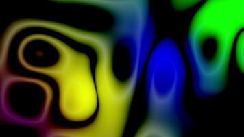 A colorful abstract image of a black background with a yellow, blue and green swirl video