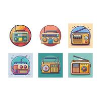 and line art radio graphic with style for broadcast-themed designs vector