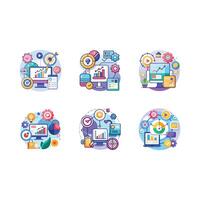 Explore unique designs for modern graphic projects vector