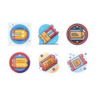Stylish ticket design with and line art for various print uses vector