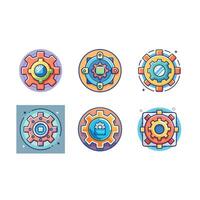Modern setting in line art, ideal for digital and print design projects. vector