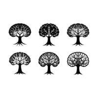 brain-tree in abstract line art, perfect for tech and creative designs. vector