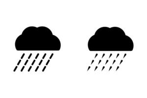 Cloud rain glyph line illustration. Rain cloud icon. Raining clouds. vector