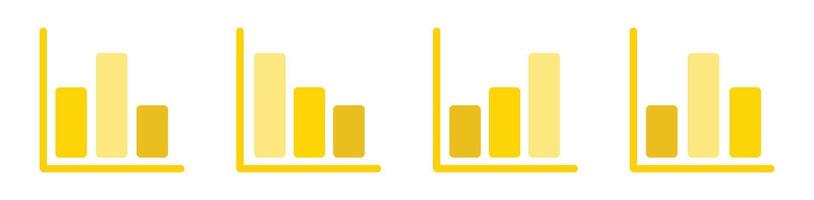 yellow bar chart icon bundle graph vector