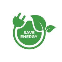 Save energy icon. Energy saving symbol. vector