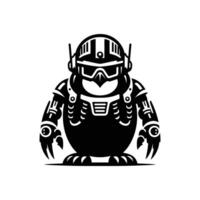 Stylized Cyberpunk Penguin Character with Robotic Details for Modern Graphics vector