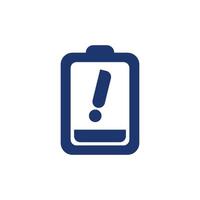 Simple battery icon empty or one bar vector