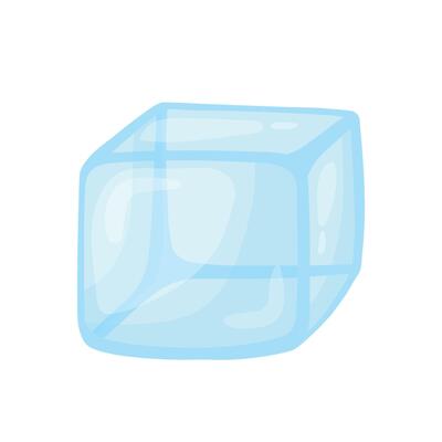 Ice Cube Icon Cartoon Illustration