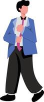 A cartoon man in a suit and tie vector