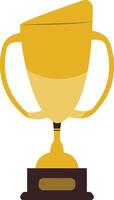 A golden trophy cup on a white background vector