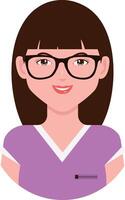 Female Medical Staff Character Illustration. Isolated with Flat Design and Shape vector