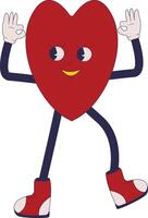 Heart with arms and legs, waving and smiling vector