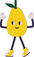 A cartoon pear with arms and legs vector
