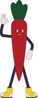 A cartoon carrot with arms and legs waving vector