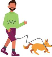 Man walking dog vector