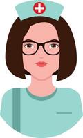 Female Medical Staff Character Illustration. Isolated with Flat Design and Shape vector