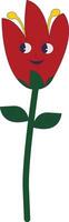 A cartoon flower with a smiling face vector