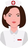 Female Medical Staff Character Illustration. Isolated with Flat Design and Shape vector