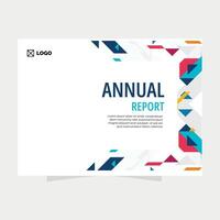 Modern Geometric Annual Report Cover with Abstract Shapes vector